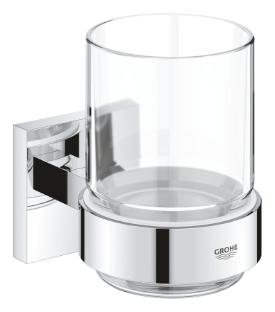 Accesorii baie - Pahar baie Grohe 41097000, 106 mm, 72 mm, 2 orificii instalare, 300 volum ml, pe perete, sticla, Crom