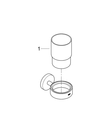 Pahar baie Grohe 41194000, 99 mm, 106 mm, 2 orificii instalare, 150 volum ml, pe perete, sticla, metal, Crom [5]