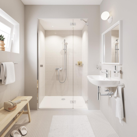 Pahar baie Grohe 41194000, 99 mm, 106 mm, 2 orificii instalare, 150 volum ml, pe perete, sticla, metal, Crom [3]