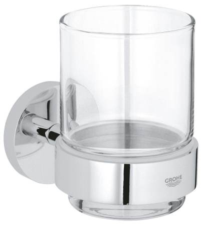 Accesorii baie - Pahar baie Grohe 41194000, 99 mm, 106 mm, 2 orificii instalare, 150 volum ml, pe perete, sticla, metal, Crom