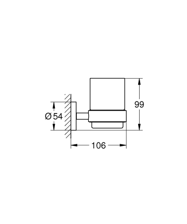 Pahar baie Grohe 41194000, 99 mm, 106 mm, 2 orificii instalare, 150 volum ml, pe perete, sticla, metal, Crom [4]