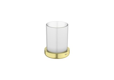Accesorii baie - Pahar baie Roca A817022VA0, pe blat, sticla, metal, pahar, Auriu