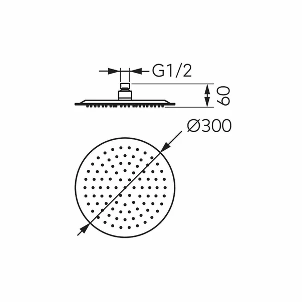Palarie de dus Ferro Slim 300 mm crom lucios [1]
