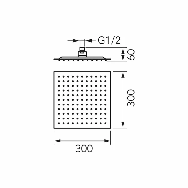 Palarie de dus Ferro Slim 300x300 mm crom lucios [1]