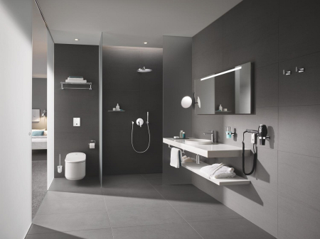 Palarie de dus Grohe 26066000, Dus fix Rainshower 310, montaj pe perete, diametru 310 mm, conexiune instalare 1/2, crom [4]
