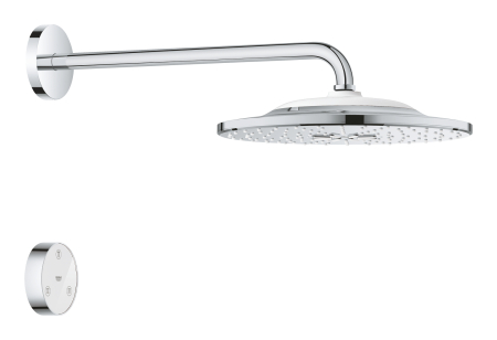 Baie - Palarie de dus Grohe 26640000, montaj pe perete, diametru 310 mm, pentru un dus confortabil zilnic, alb, crom