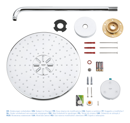Palarie de dus Grohe 26640000, montaj pe perete, diametru 310 mm, pentru un dus confortabil zilnic, alb, crom [5]