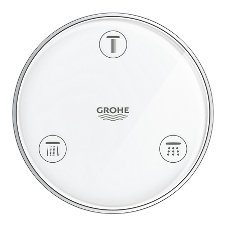 Palarie de dus Grohe 26640000, montaj pe perete, diametru 310 mm, pentru un dus confortabil zilnic, alb, crom [3]