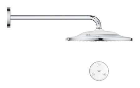 Palarie de dus Grohe 26640000, montaj pe perete, diametru 310 mm, pentru un dus confortabil zilnic, alb, crom [2]