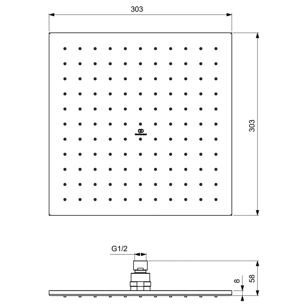 Palarie de dus Ideal Standard IdealRain 300x300 mm crom lucios 1 functie [5]