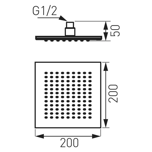 Palarie de dus patrata 200x200 mm crom Ferro [1]