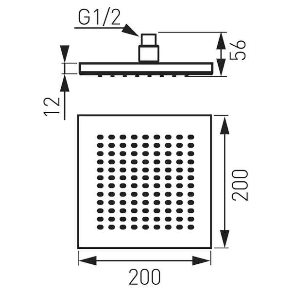 Palarie de dus patrata 200x200 mm Ferro crom [1]