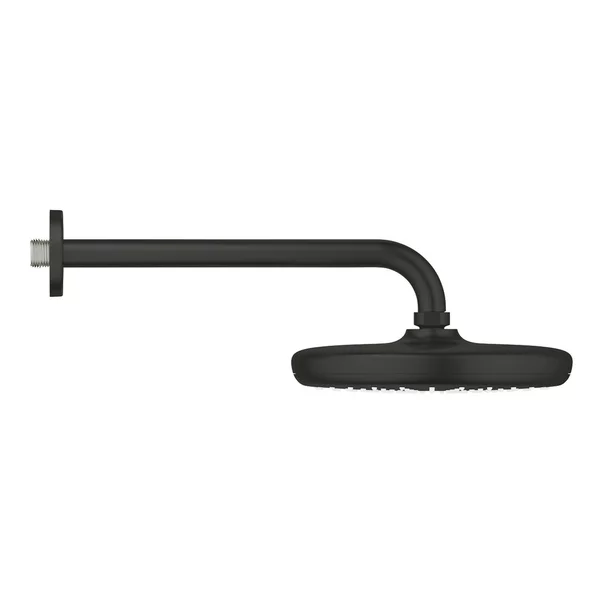 Brate si palarii dus - Palarie de dus rotunda negru mat Grohe Tempesta 210 mm cu brat