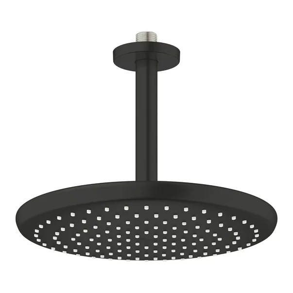Palarie si brat de dus negru mat Grohe Tempesta 250 Cube rotunda montaj tavan [1]