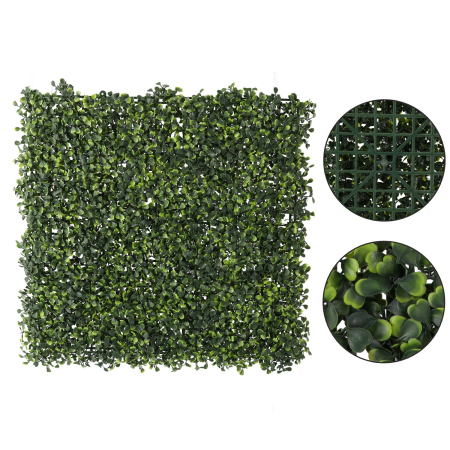 Panou decorativ artificial 50x50 cm, montare pe perete sau gard, buxus mic, interior/exterior [1]