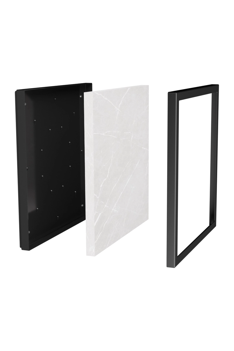 Panou decorativ metalic universal VentEurope PAT4/5B, compatibil cu ventilatoarele EON 100 si EON 125, 179x179 mm, pentru montaj pe faianta, Negru [1]