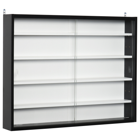 Dormitor & birou -  Panou pentru Colectionari - 5 Etajere, Polite Reglabile Negru