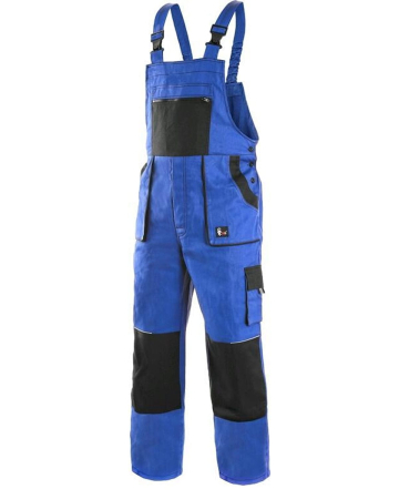Pantaloni de lucru - Pantaloni cu pieptar Lux Robin, Sezon Iarna, Albastru/Negru, Marime 44