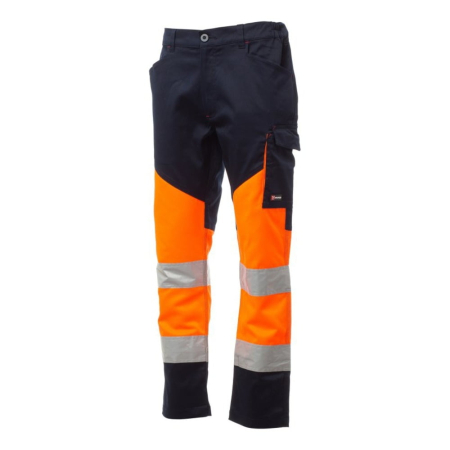 Pantaloni de lucru - Pantaloni talie Payper Working, Sezon Toate anotimpurile, Fluorescent Orange/Navy Blue, Marime 3XL