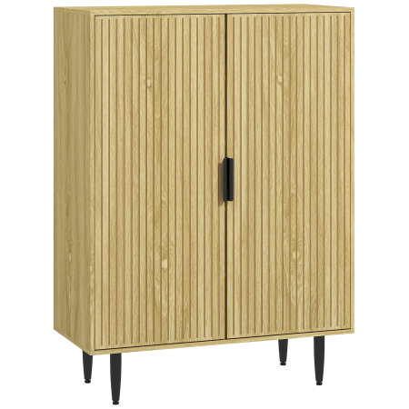 Living & hol -  Pantofar Compact pentru 15 Perechi de Pantofi, cu 4 Rafturi Reglabile, 80x38x110cm, Stejar