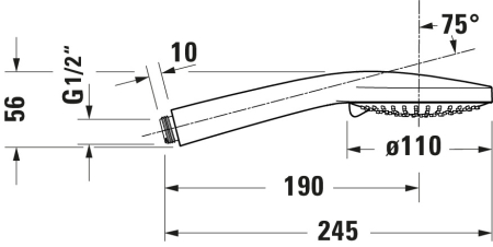 Para de dus Duravit UV0650015046, dus, diametru 110 mm, 3 functii, montaj universal, racord 1/2'', negru [6]