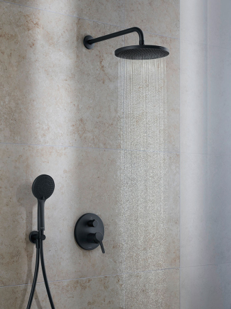Para de dus Duravit UV0650015046, dus, diametru 110 mm, 3 functii, montaj universal, racord 1/2'', negru [5]