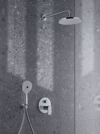 Para de dus Duravit UV0650017010, dus, diametru 120 mm, 3 functii, montaj universal, racord 1/2'', crom [7]