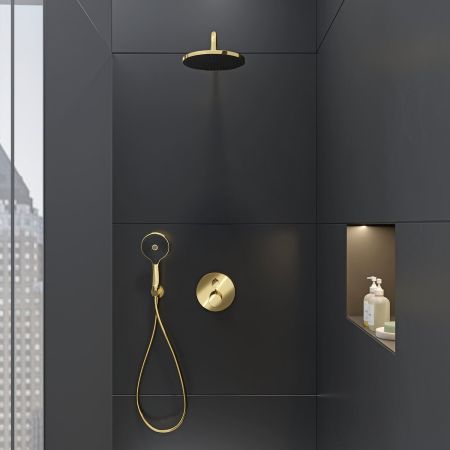 Para de dus Duravit UV0652017034, dus, diametru 120 mm, 3 functii, montaj universal, racord 1/2'', auriu [3]