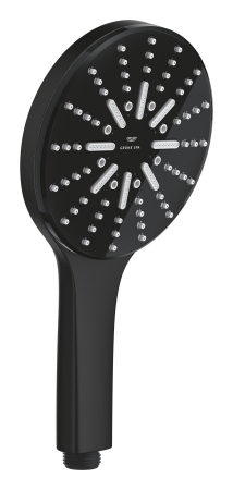 Pare, furtunuri si accesorii - Para de dus Grohe 101676KF00, SPA AQUA, 130 mm, 3 functii, ABS/acril, mat, negru