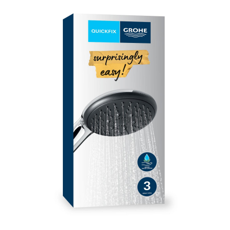 Para de dus Grohe 26031001, 110 mm, 211 mm, 3 functii, 1/2 racord, sistem anticalcar, universal, Crom [15]