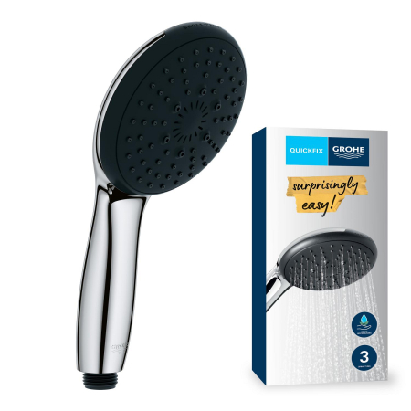Para de dus Grohe 26031001, 110 mm, 211 mm, 3 functii, 1/2 racord, sistem anticalcar, universal, Crom [19]