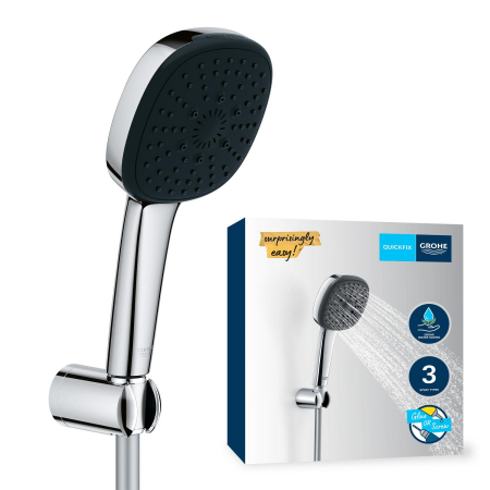 Para de dus Grohe 26176001, 110 mm, 1.75 m, 221 mm, 3 functii, 1/2 racord, sistem anticalcar, universal, Crom [17]