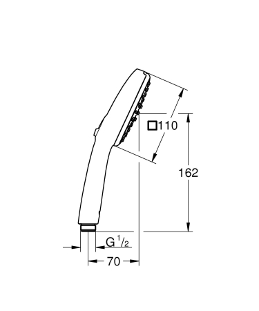 Para de dus Grohe 26397001, 110 mm, 211 mm, 2 functii, 1/2 racord, sistem anticalcar, universal, Crom [10]