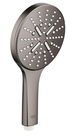 Pare, furtunuri si accesorii - Para de dus Grohe 26574A00, Rainshower SmartActive 130, universala, 3 pulverizari, anti-calcar, lucios, grafit