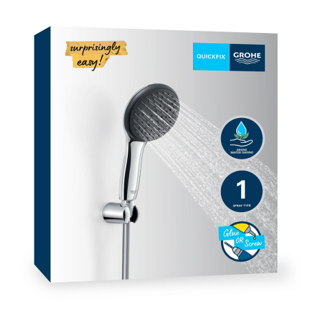 Para de dus Grohe 27944001, 110 mm, 1.75 m, 211 mm, 1 functii, 1/2 racord, sistem anticalcar, universal, Crom [17]