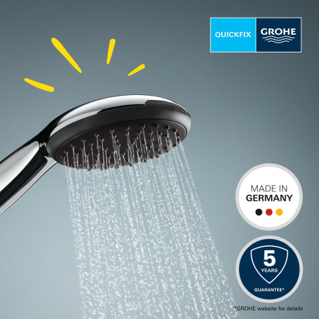 Para de dus Grohe 27946001, 110 mm, 221 mm, 2 functii, 1/2 racord, sistem anticalcar, universal, Crom [9]