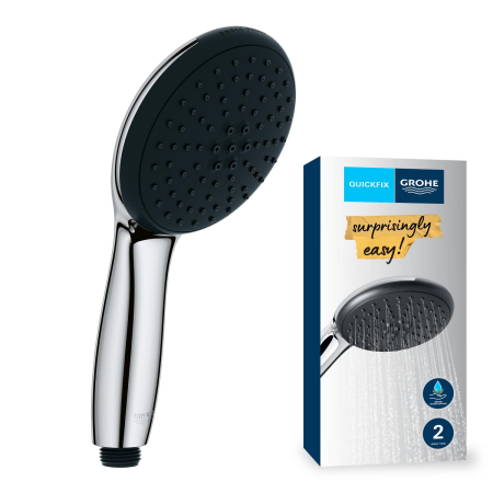 Para de dus Grohe 27946001, 110 mm, 221 mm, 2 functii, 1/2 racord, sistem anticalcar, universal, Crom [8]