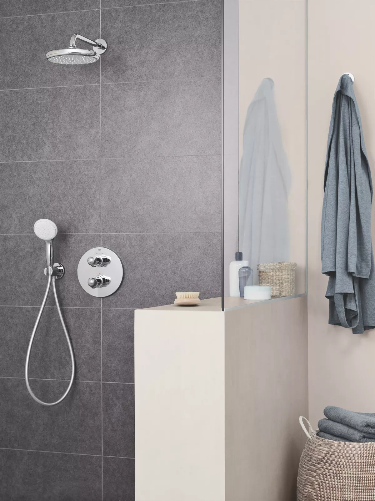 Para de dus Grohe Tempesta 100 2759710e, 2 functii, anti-calcar, crom [3]