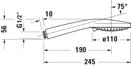 Para dus Duravit UV0652016070, 110 mm, 245 mm, 3 functii, 1/2 racord, sistem anticalcar, Otel satinat [3]