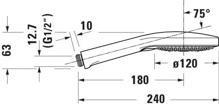 Para dus Duravit UV0652017004, 120 mm, 240 mm, 3 functii, 1/2 racord, sistem anticalcar, universal, Bronz [3]