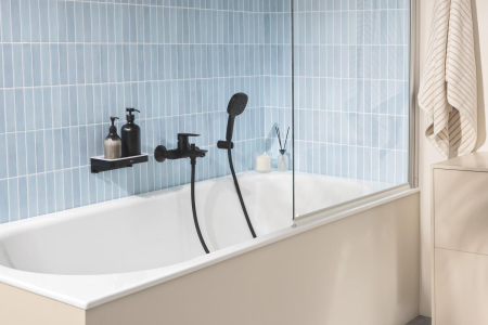 Para dus Grohe 260922431, 110 mm, 7.4 l/min, 240 mm, 3 functii, 1/2 racord, sistem anticalcar, Negru [8]