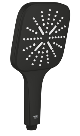 Sisteme de dus - Para dus Grohe 265952430, 130 mm, 8.5 l/min, 253 mm, 3 functii, 1/2 racord, sistem anticalcar, Negru