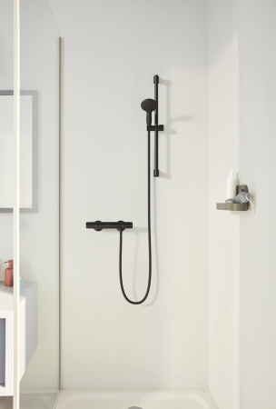 Para dus Grohe 279502431, 100 mm, 1.75 m, 230 mm, 2 functii, 1/2 racord, sistem anticalcar, universal, Negru [5]