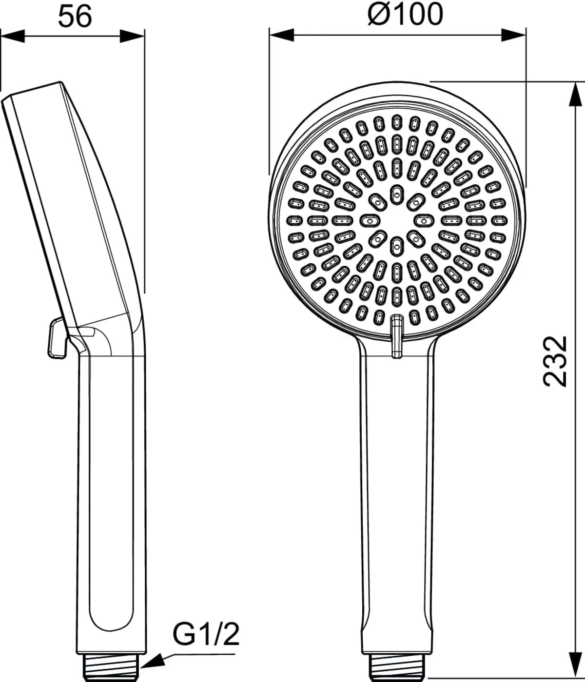 Para dus Ideal Standard ALU+, 100 mm, 2 functii, lucios, crom, BD580AA [4]