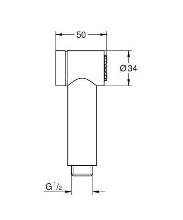 Para dus igienic Grohe 26839000, 1 bar, 32 mm, 1 functii para dus, 1 orificii instalare, 1/2 dimensiune racord, Crom [1]