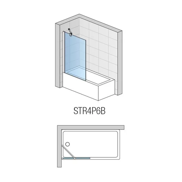 Paravan de cada SanSwiss Easy crom 120x150 cm sticla securizata 6 mm [2]