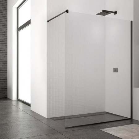 Paravan de dus SanSwiss Easy, 120x200 cm, sticla securizata 8 mm, tratament Aquaperle, negru mat [6]