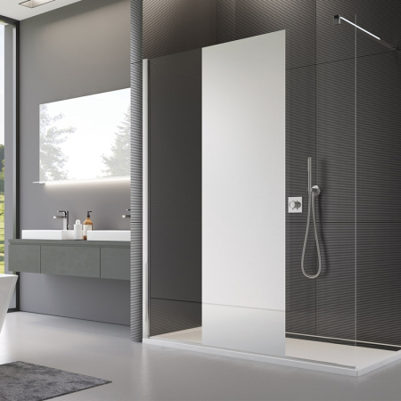 Paravan de dus Sanswiss, Pur, profil crom, sticla transparenta, 100 x 200 cm [3]