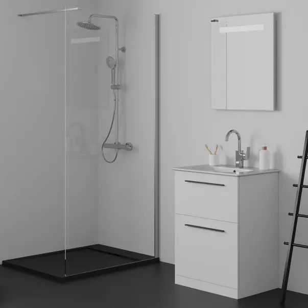 Zona de dus - Paravan de dus tip Walk-in Ideal Standard i.life 100x200 cm sticla 8 mm argintiu