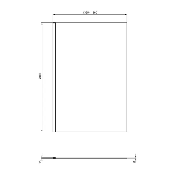Paravan de dus tip Walk-in Ideal Standard i.life 140x200 cm sticla 8 mm argintiu [6]